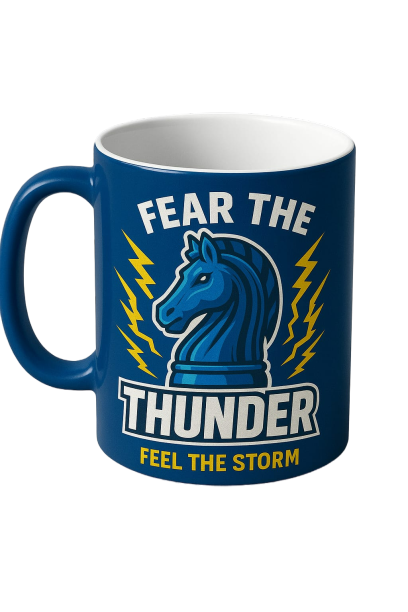 Taza Azul “Fear the Thunder”